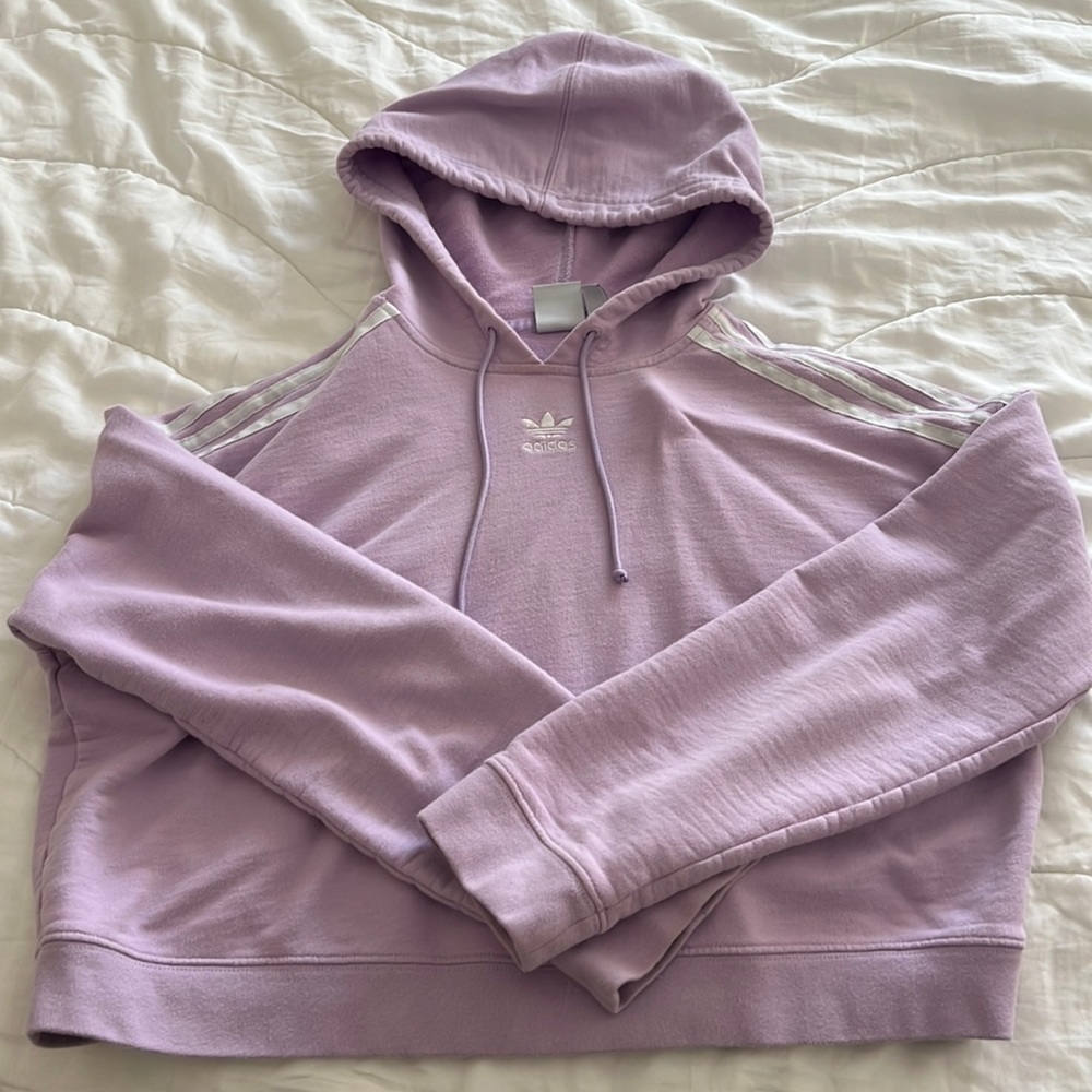 Adidas Cropped Lavender Hoodie